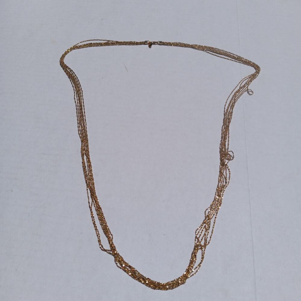 Belleza Gold Tone Necklace 34" KP 1772 Long 7 Strand